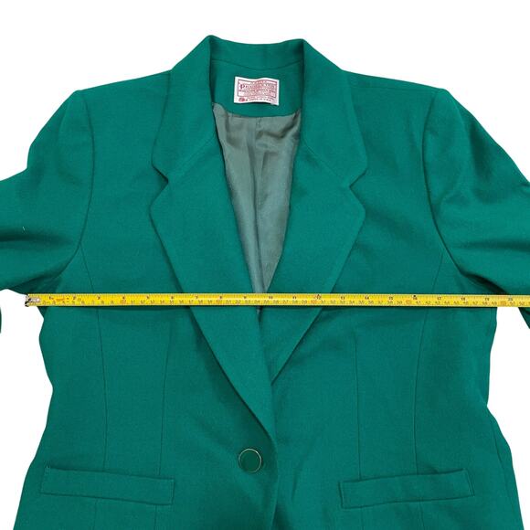 Rare Vintage Pendleton Wool Blazer | Emerald Green, Made in USA, Collectible - Picture 7 of 11